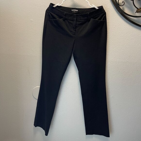 Express Womens Editor Black Dress Pants  4R Slim Fit Tailored Style Office Wear - Picture 1 of 9